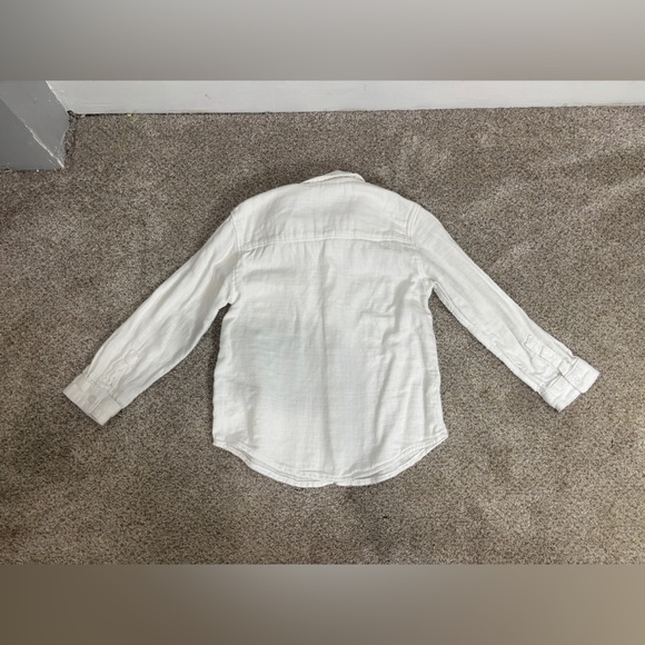 Zara Little Boy cotton white button down collared shirt size 4-5 party wedding - Picture 2 of 5